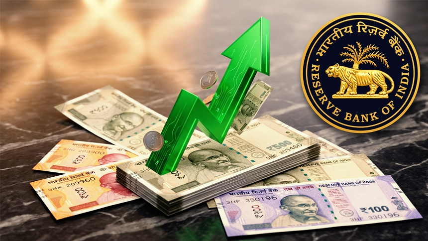 Rupee value increase with currency notes